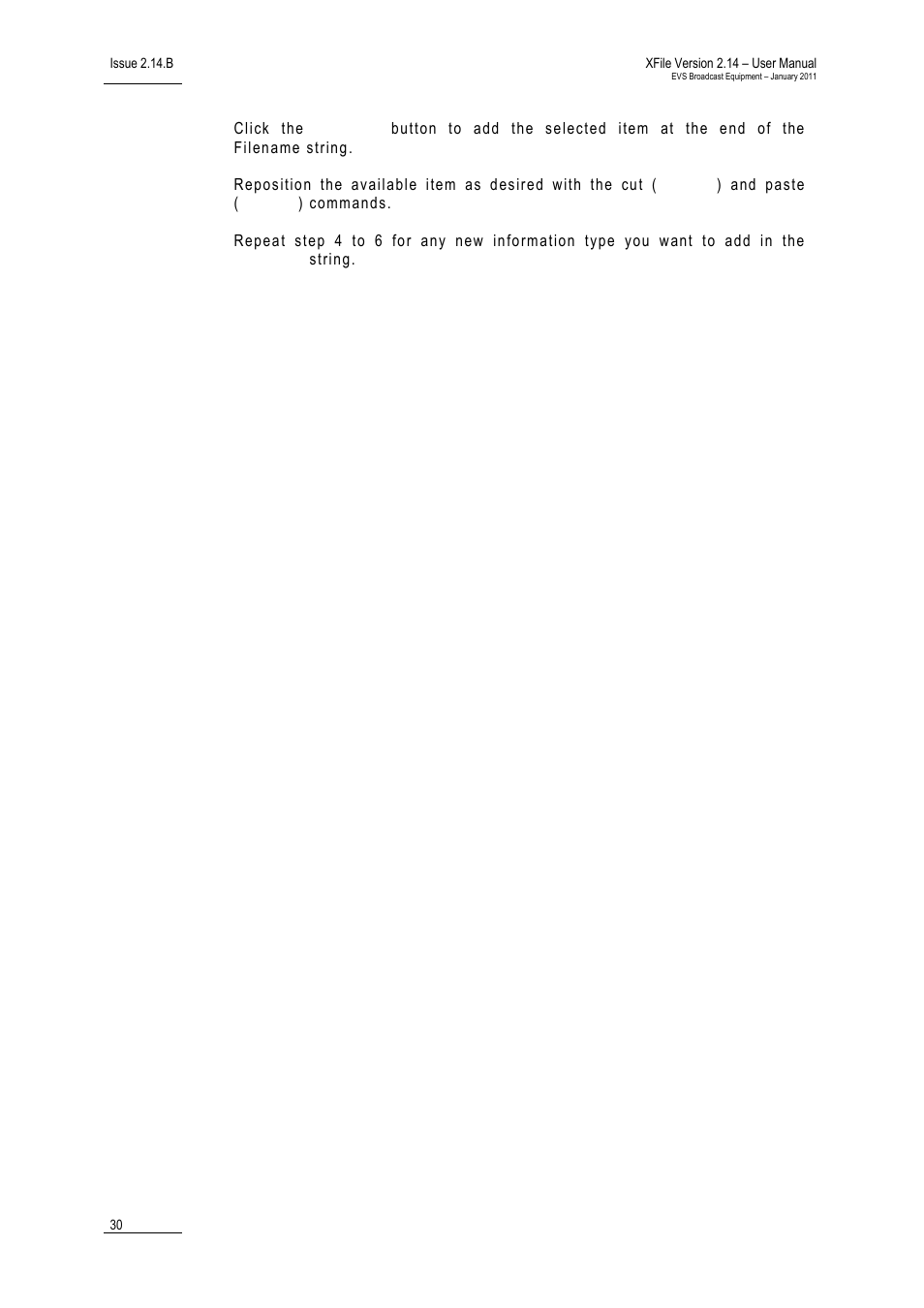 EVS Xfile Version 2.14 - January 2011 User Manual User Manual | Page 39 / 190