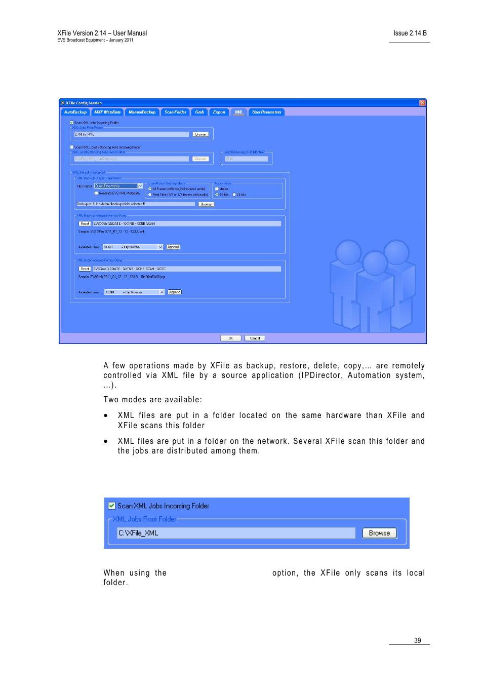 7 tab 7 – xml, Xml jobs root folder, Tab 7 – xml | Tab 7 – xml: p | EVS Xfile Version 2.14 - January 2011 User Manual User Manual | Page 48 / 190