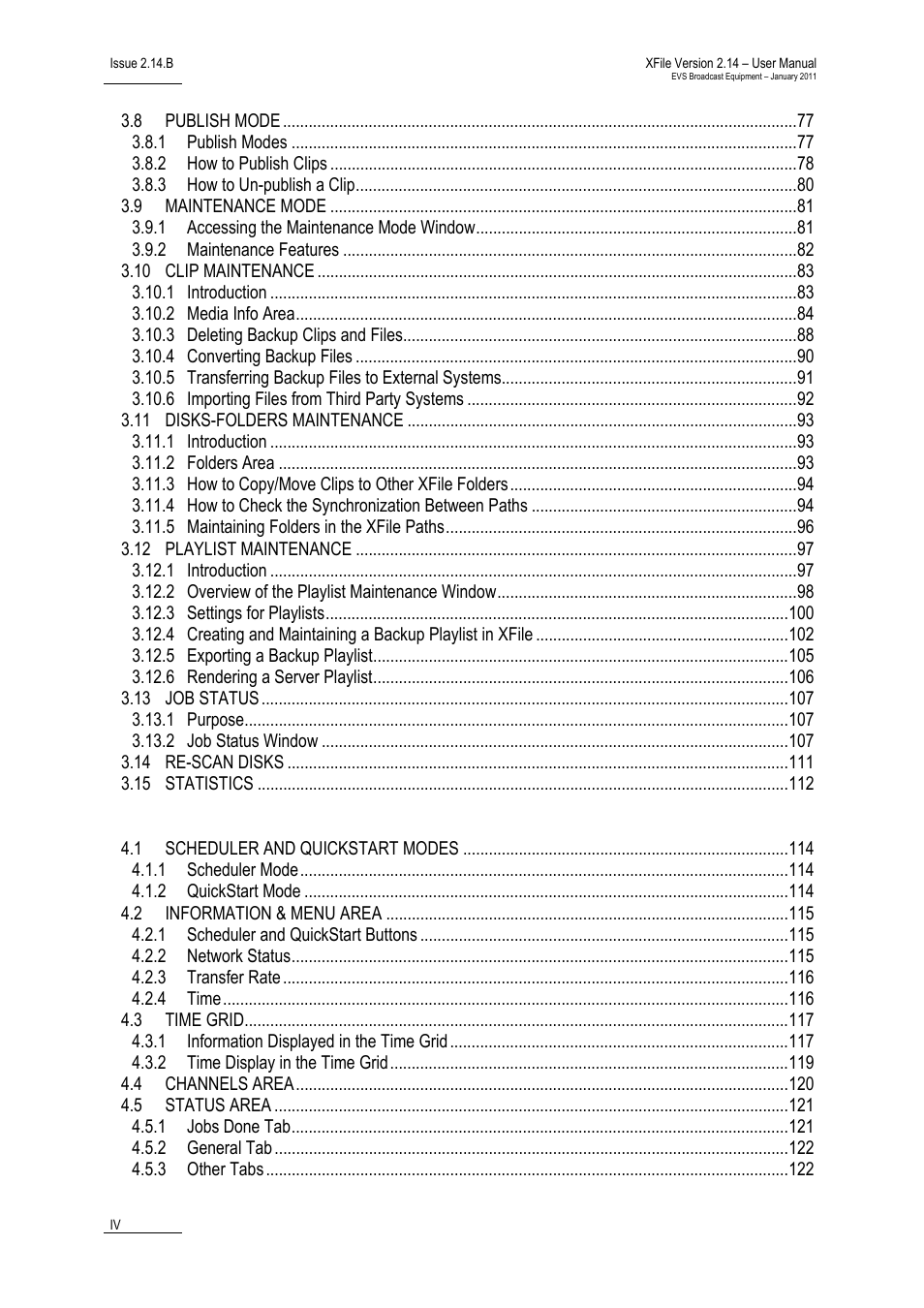 Xstream | EVS Xfile Version 2.14 - January 2011 User Manual User Manual | Page 5 / 190