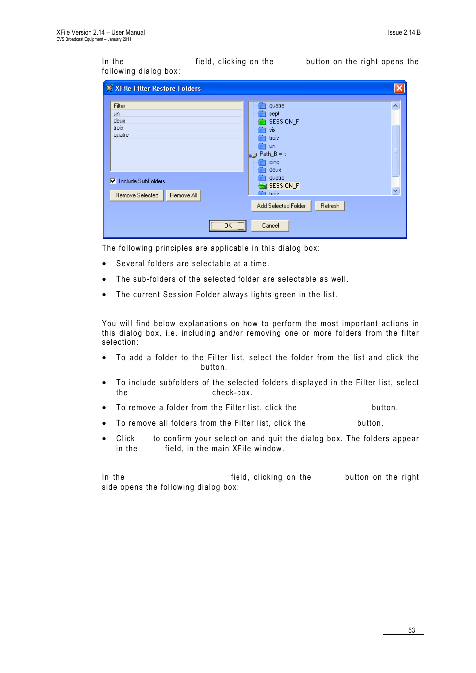 EVS Xfile Version 2.14 - January 2011 User Manual User Manual | Page 62 / 190