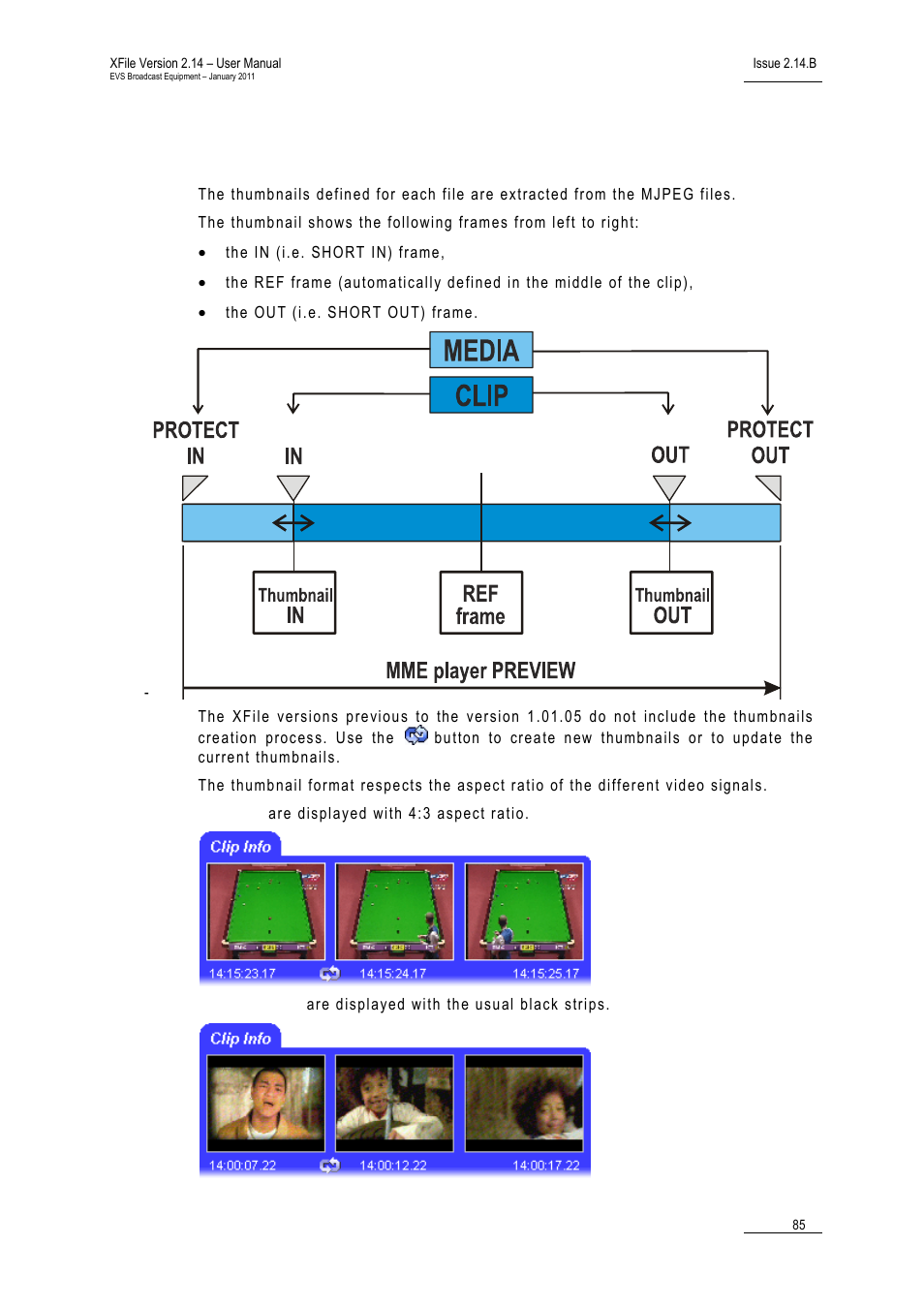 Thumbnails, Humbnails | EVS Xfile Version 2.14 - January 2011 User Manual User Manual | Page 94 / 190
