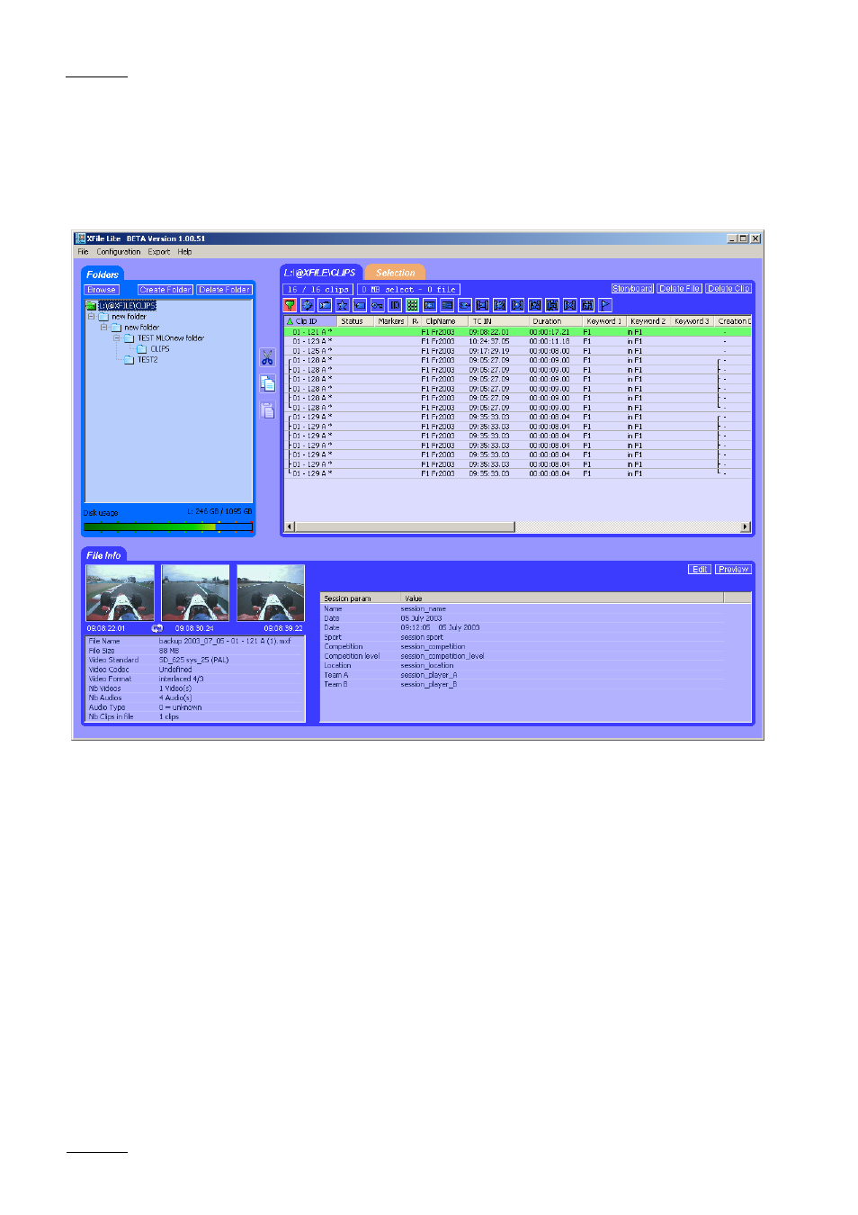 Clips management | EVS Xfile Version 1.01 - December 2006 User Manual User Manual | Page 11 / 42