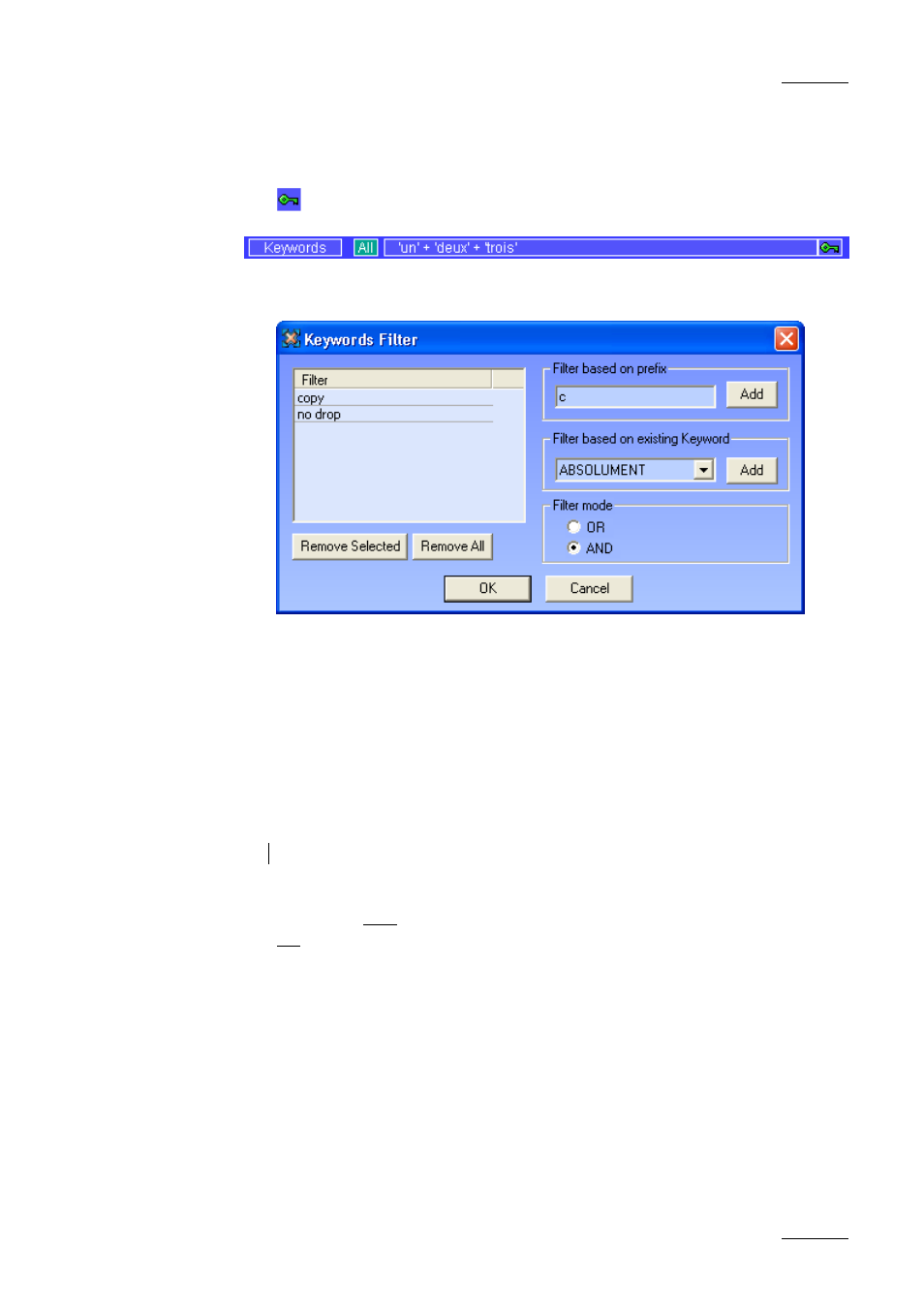 Keywords | EVS Xfile Version 1.01 - December 2006 User Manual User Manual | Page 18 / 42