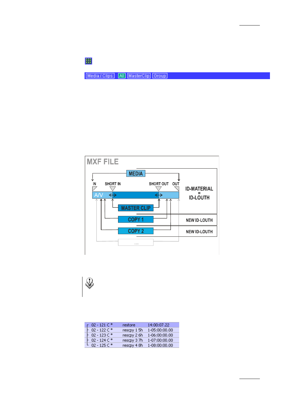Media / clips | EVS Xfile Version 1.01 - December 2006 User Manual User Manual | Page 20 / 42