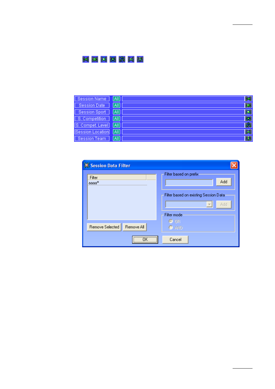 Session filters | EVS Xfile Version 1.01 - December 2006 User Manual User Manual | Page 22 / 42