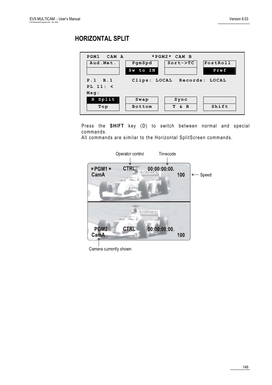 Horizontal split | EVS MulticamLSM Version 8.03 - Dec 2006 User's Manual User Manual | Page 151 / 156