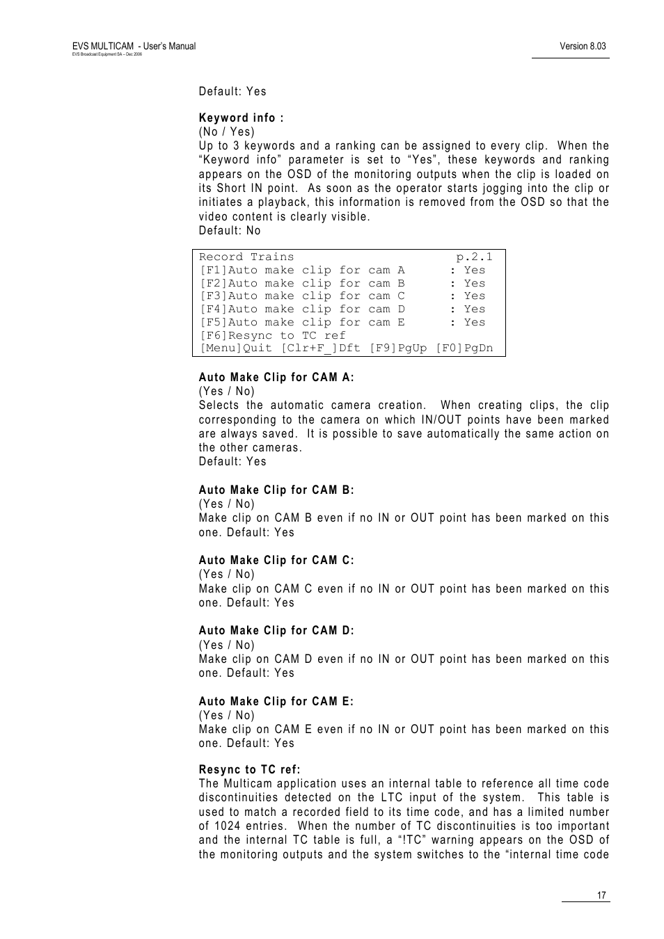 EVS MulticamLSM Version 8.03 - Dec 2006 User's Manual User Manual | Page 19 / 156