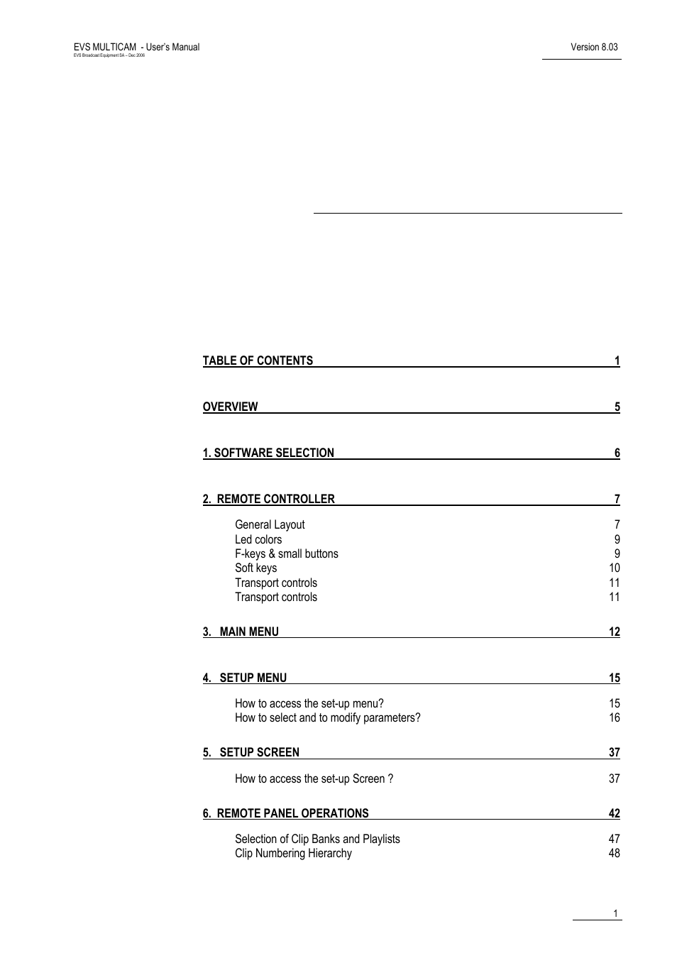 EVS MulticamLSM Version 8.03 - Dec 2006 User's Manual User Manual | Page 3 / 156