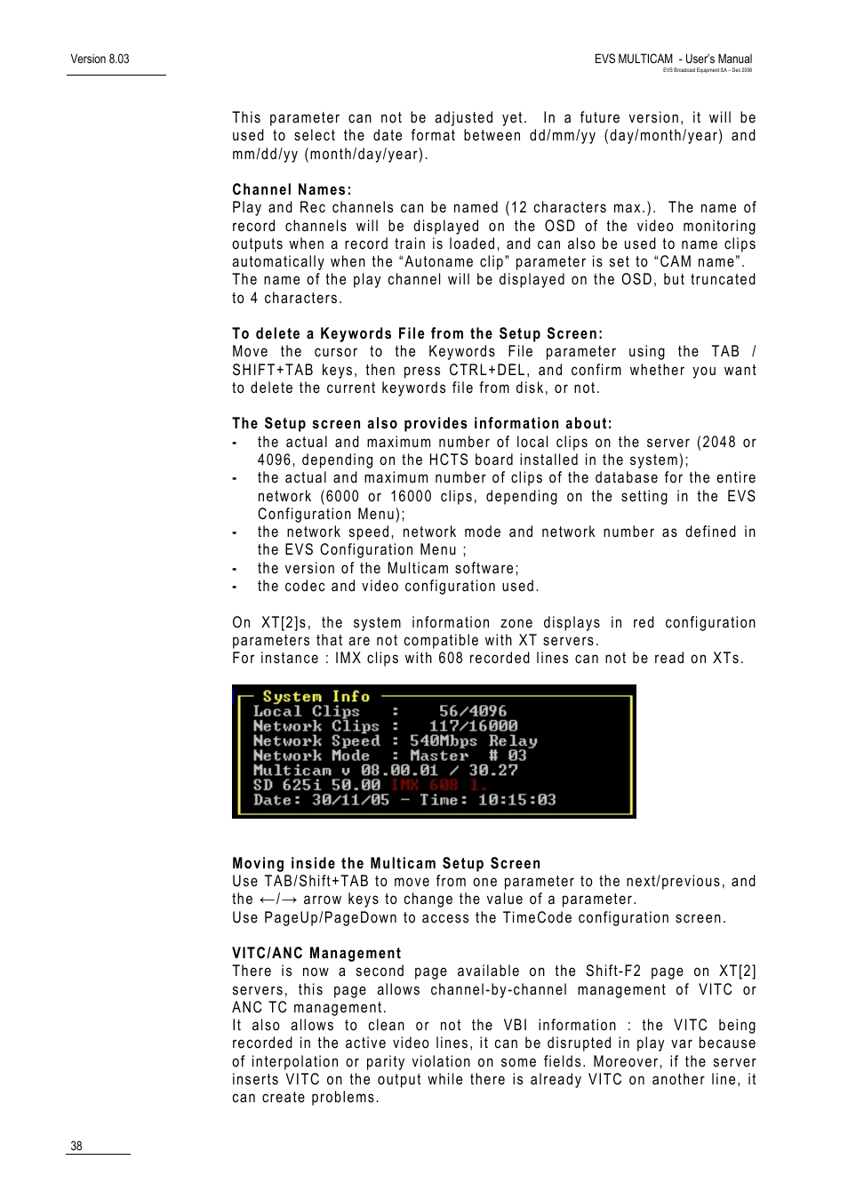 EVS MulticamLSM Version 8.03 - Dec 2006 User's Manual User Manual | Page 40 / 156