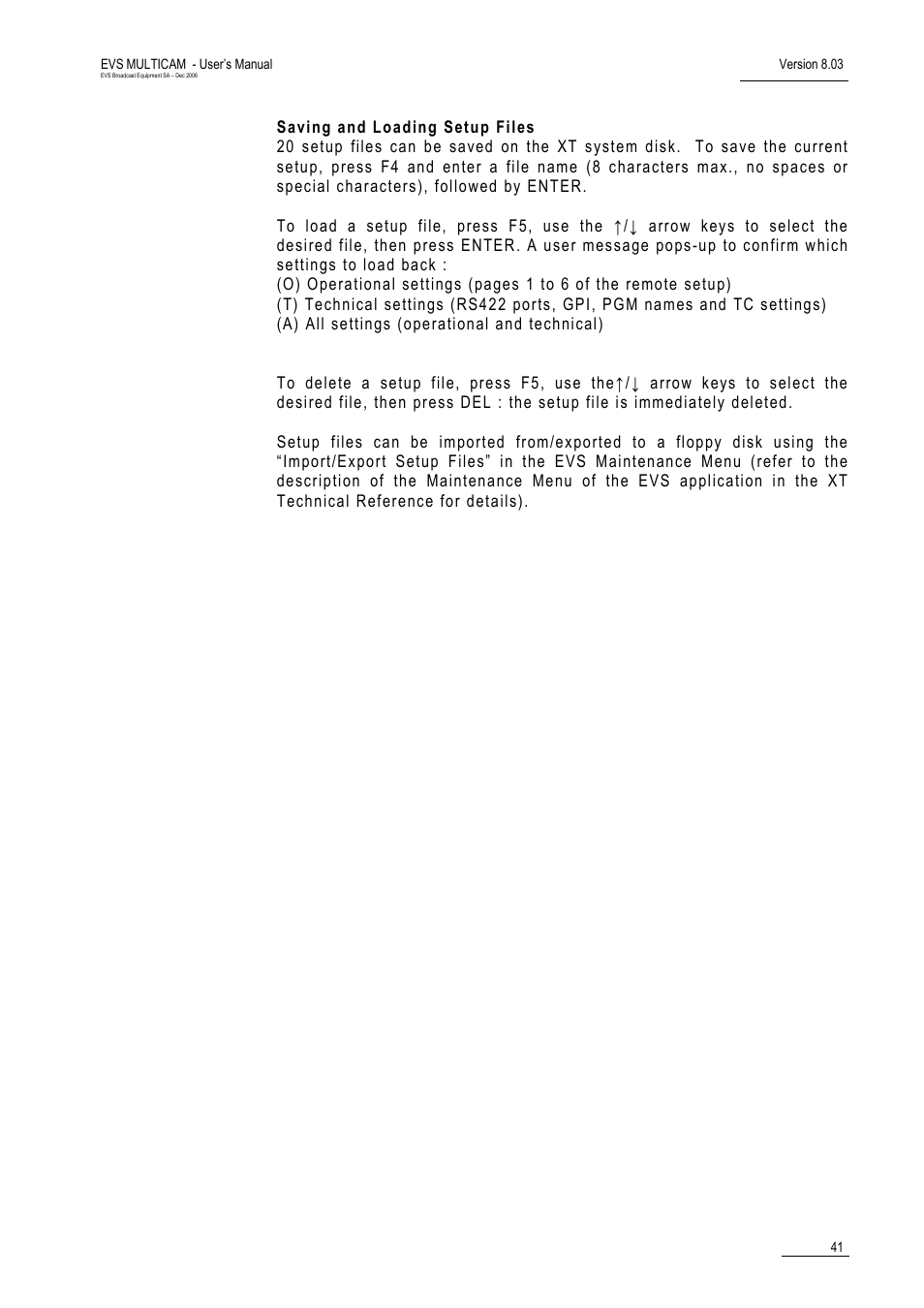 EVS MulticamLSM Version 8.03 - Dec 2006 User's Manual User Manual | Page 43 / 156