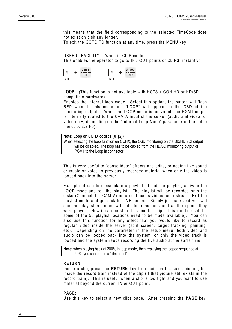 Loop | EVS MulticamLSM Version 8.03 - Dec 2006 User's Manual User Manual | Page 48 / 156