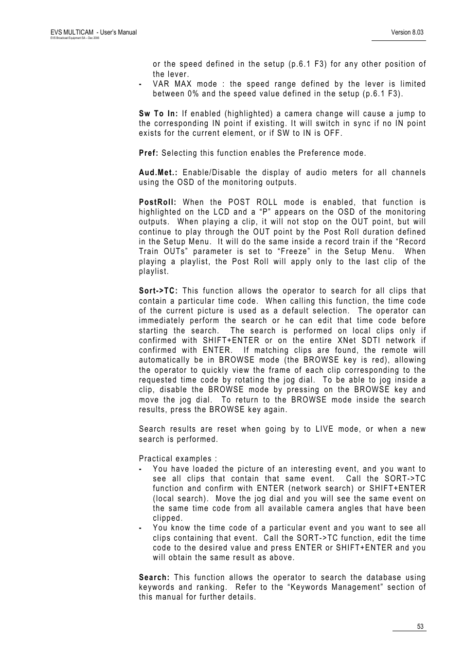 EVS MulticamLSM Version 8.03 - Dec 2006 User's Manual User Manual | Page 55 / 156