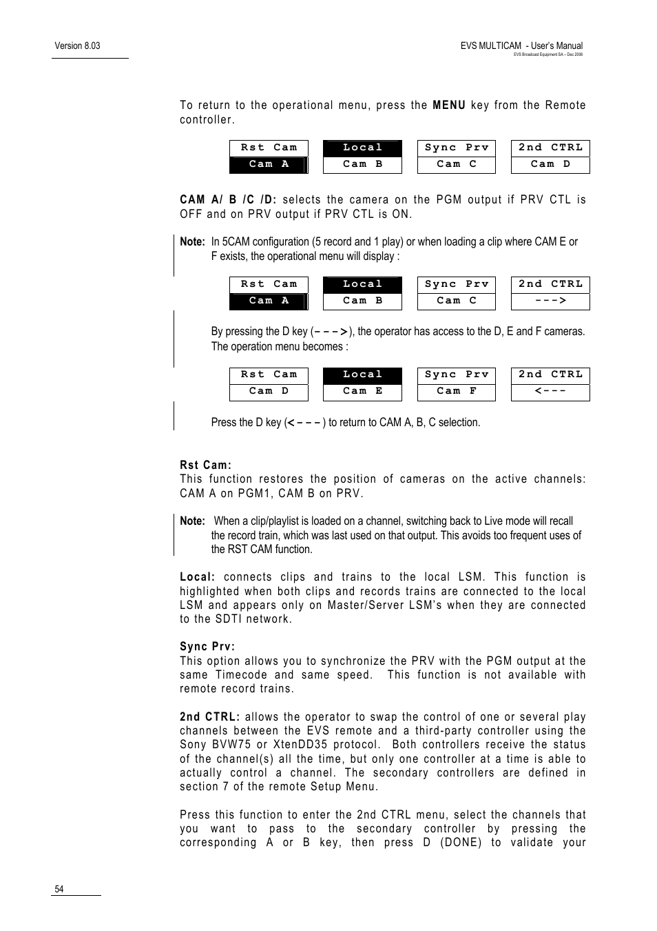 EVS MulticamLSM Version 8.03 - Dec 2006 User's Manual User Manual | Page 56 / 156