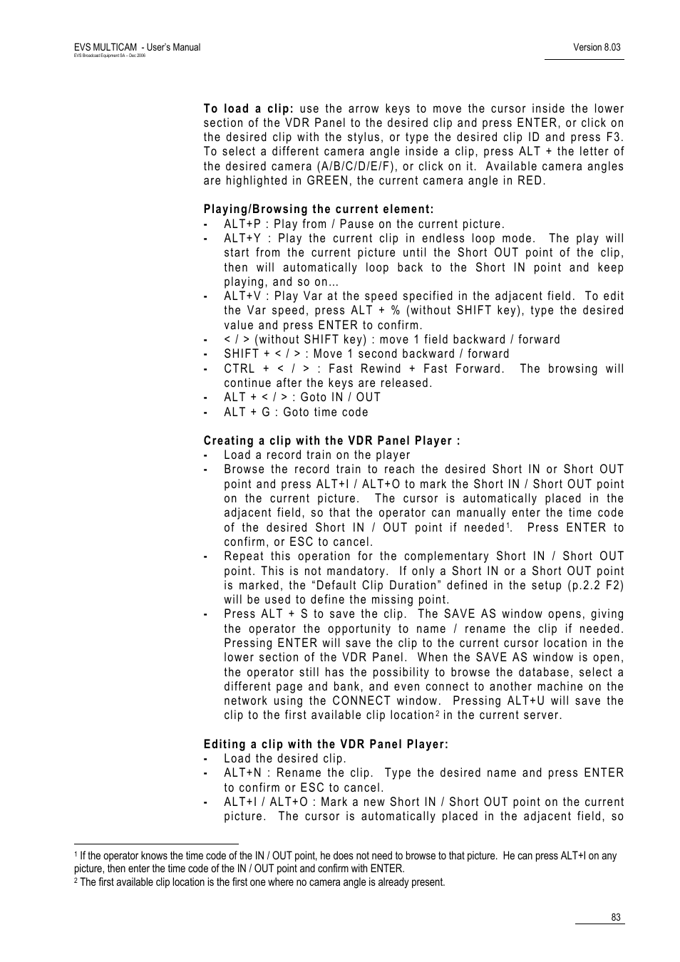EVS MulticamLSM Version 8.03 - Dec 2006 User's Manual User Manual | Page 85 / 156