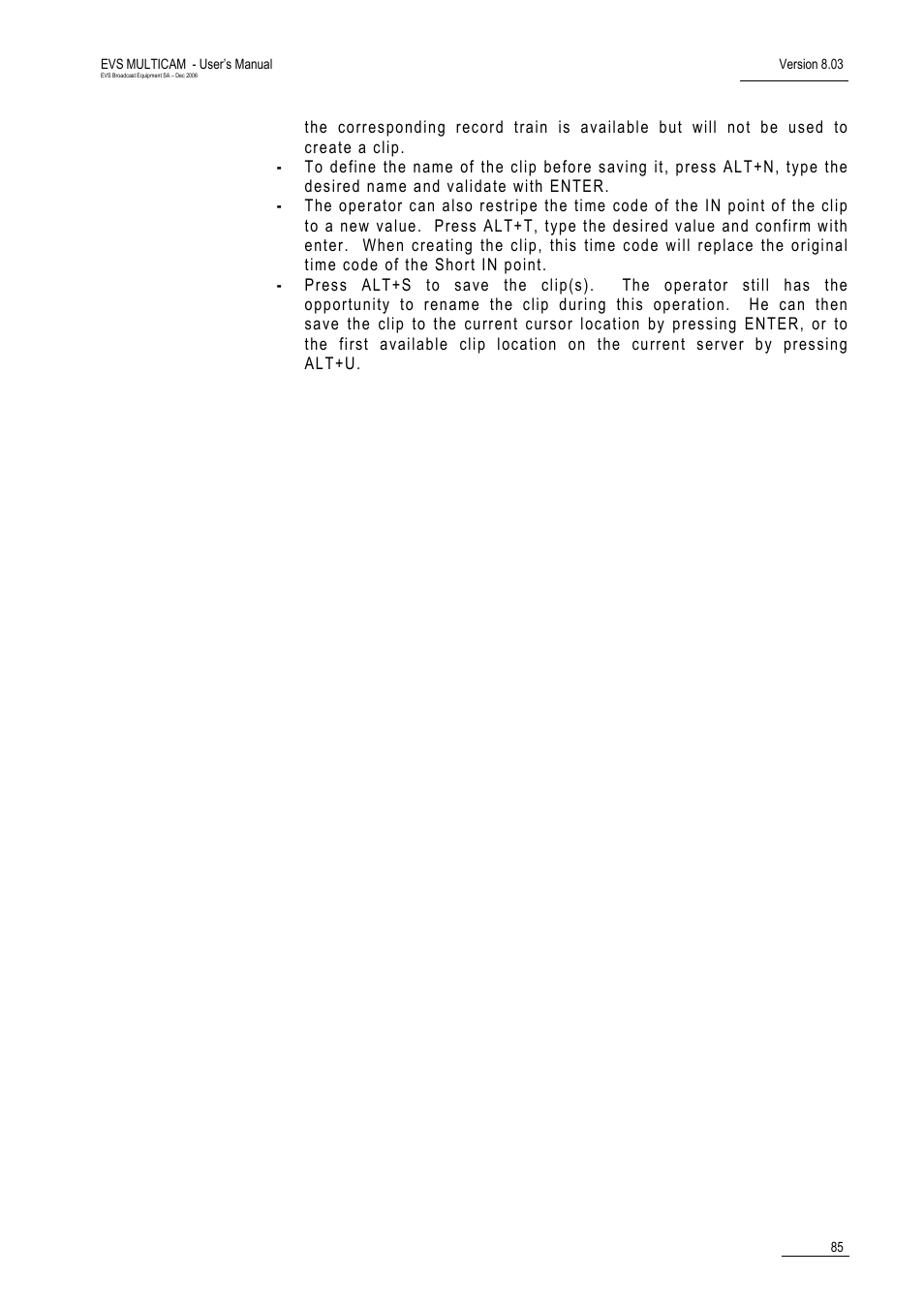 EVS MulticamLSM Version 8.03 - Dec 2006 User's Manual User Manual | Page 87 / 156
