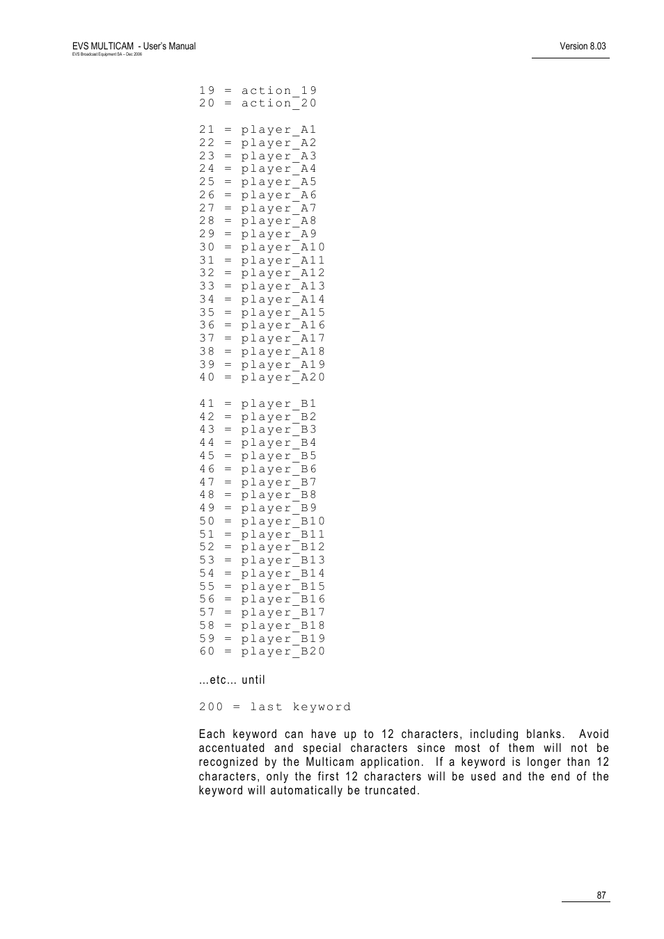 EVS MulticamLSM Version 8.03 - Dec 2006 User's Manual User Manual | Page 89 / 156