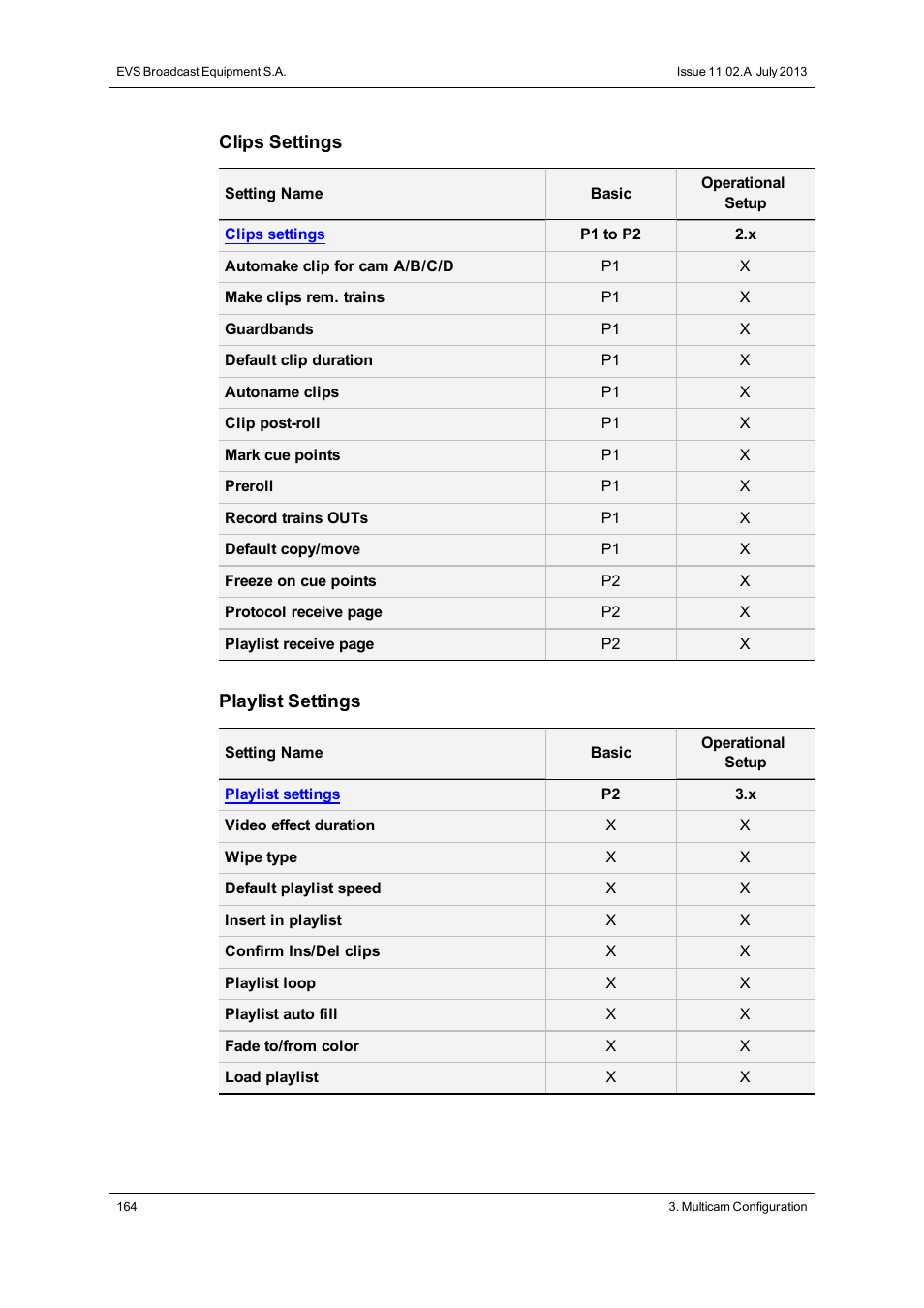 EVS XS Version 11.02 - July 2013 Configuration Manual User Manual | Page 172 / 204