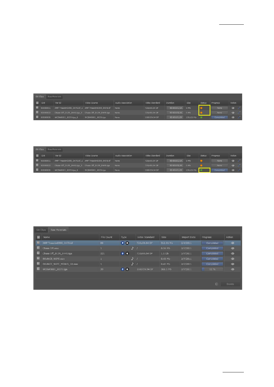 Gx clips tab, 6 raw materials tab, Raw materials tab | E 33, 6 ‘raw materials tab, Aterials | EVS GX Version 1.00 - February 2011 User’s Manual User Manual | Page 39 / 66