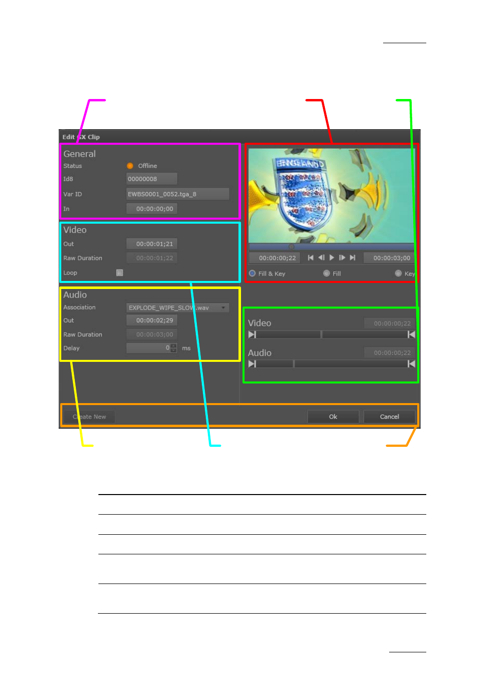 Overview of the edit gx clip window | EVS GX Version 1.00 - February 2011 User’s Manual User Manual | Page 49 / 66