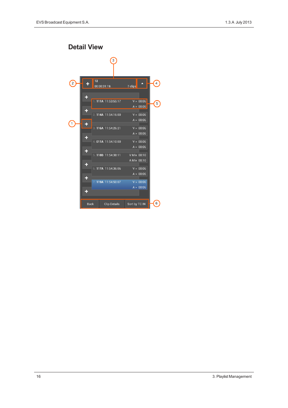 Detail view | EVS LSM Connect User Manual | Page 22 / 32