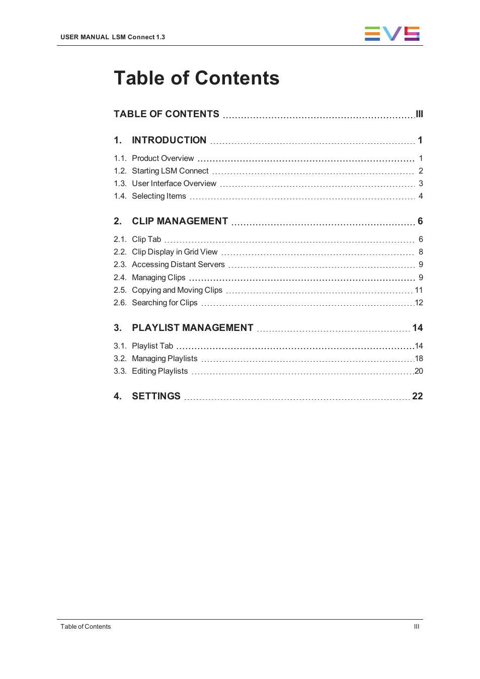 EVS LSM Connect User Manual | Page 5 / 32