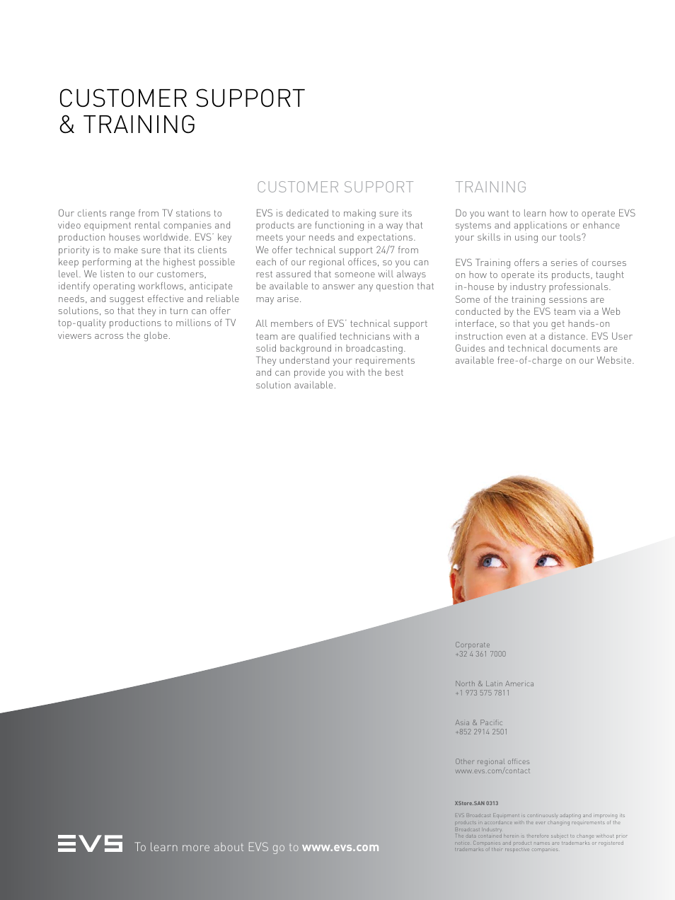 Customer support & training, Customer support training | EVS XStoreSAN User Manual | Page 4 / 4