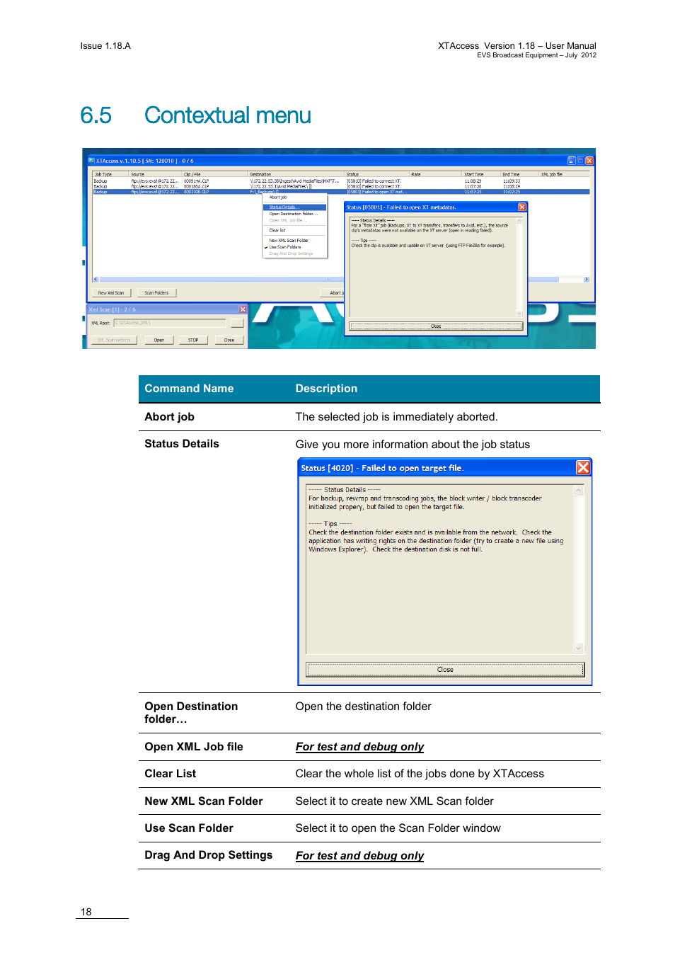 5 contextual menu | EVS XTAccess Version 1.18 - July 2012 User Manual User Manual | Page 28 / 109