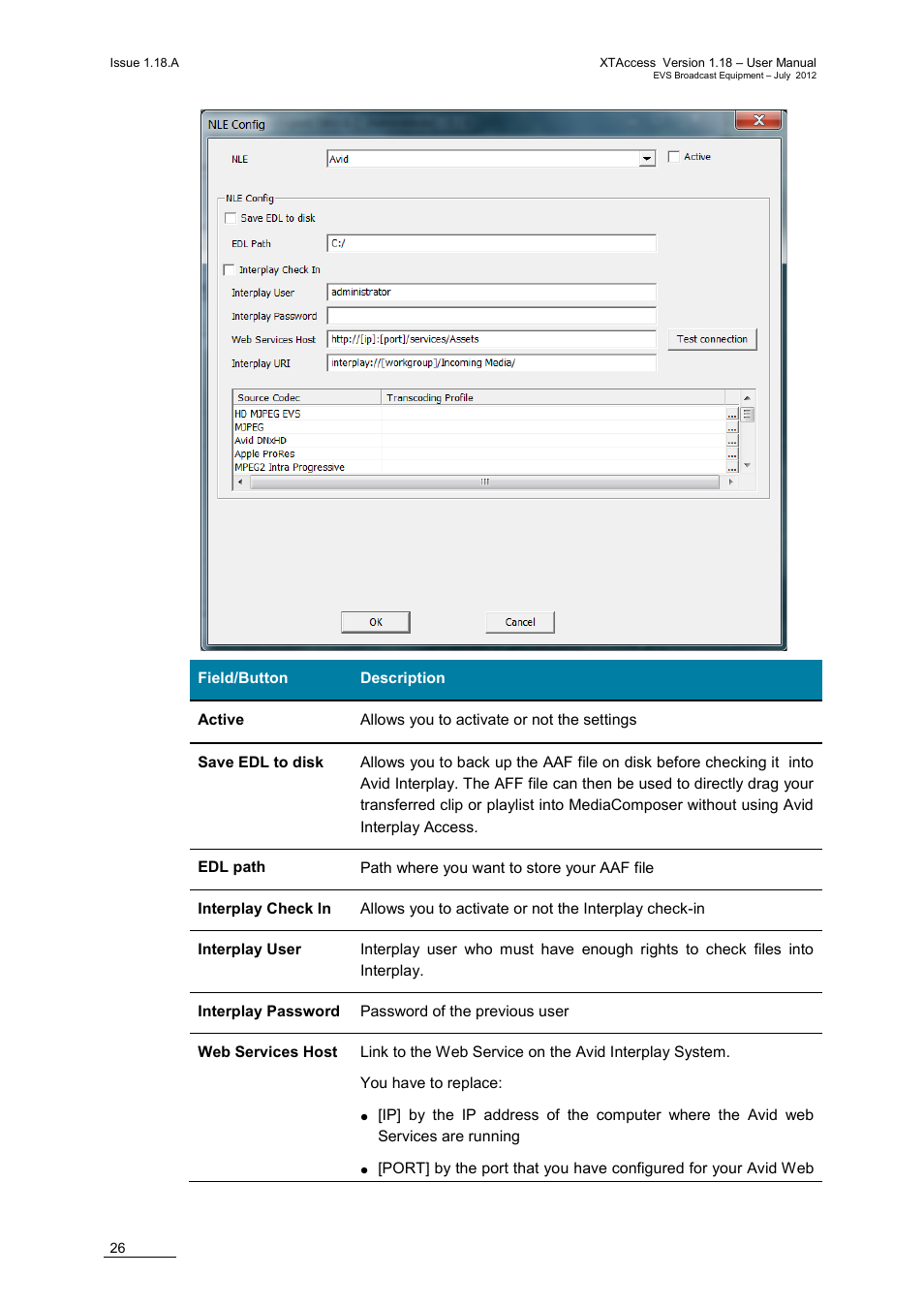 EVS XTAccess Version 1.18 - July 2012 User Manual User Manual | Page 36 / 109