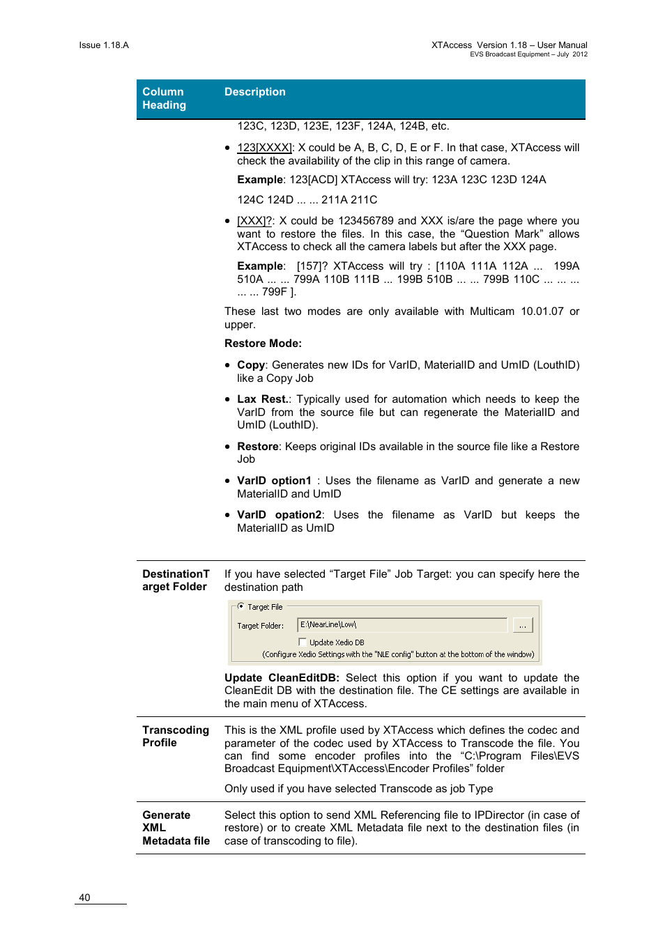 EVS XTAccess Version 1.18 - July 2012 User Manual User Manual | Page 50 / 109