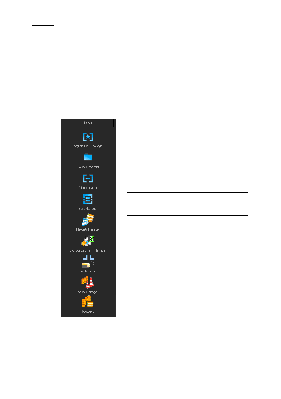 Tools, 1 introduction, Introduction | EVS XEDIO Manager Version 3.1 - January 2011 User Manual User Manual | Page 119 / 134