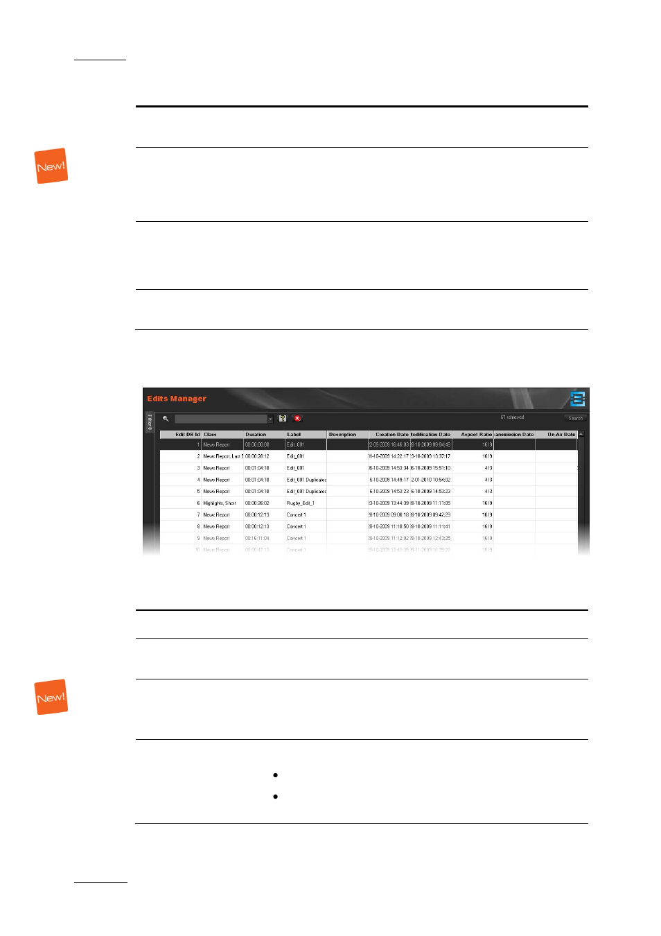 Edits manager | EVS XEDIO Manager Version 3.1 - January 2011 User Manual User Manual | Page 123 / 134