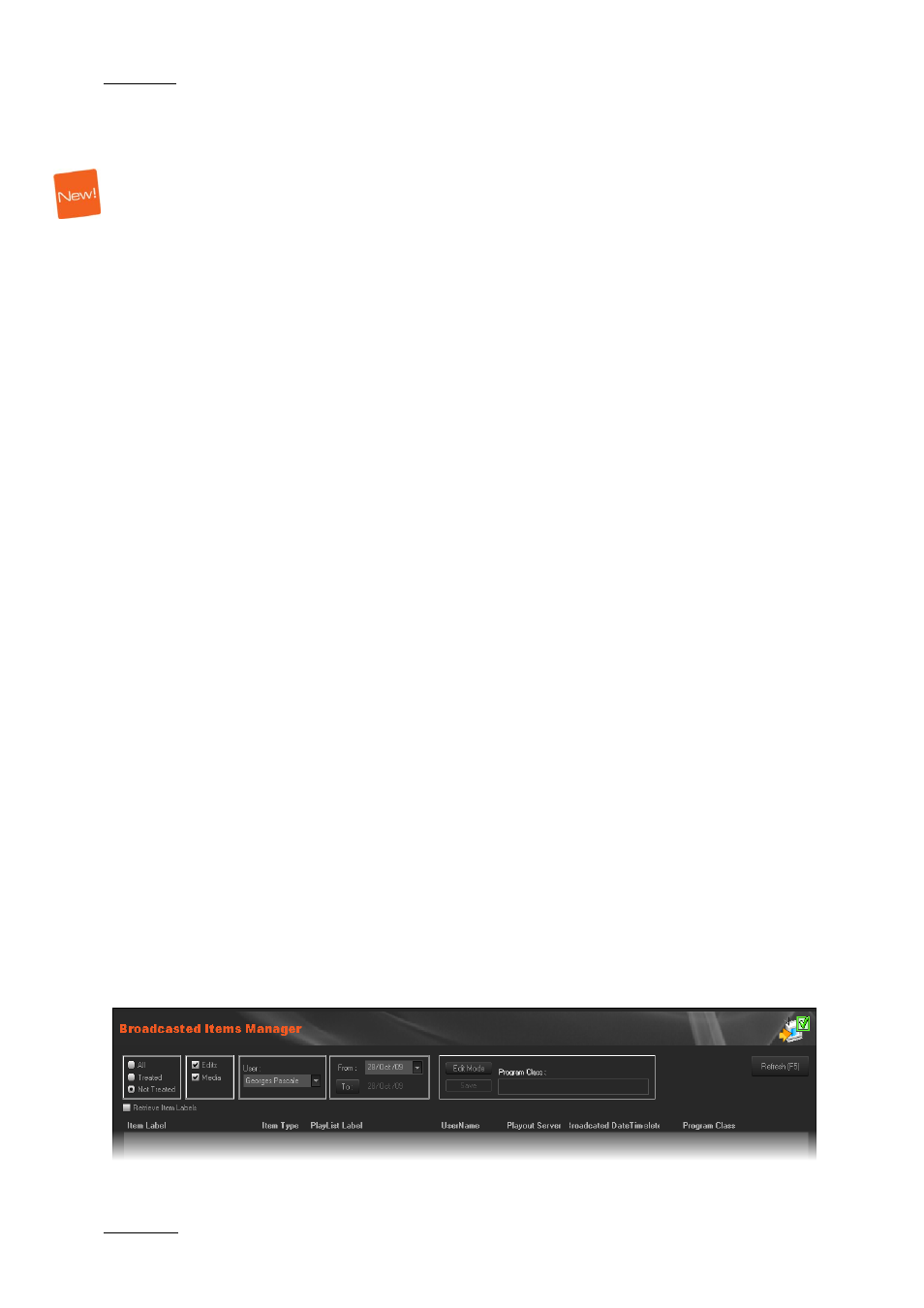 Searching the database, 4 delete & purge, 4 broadcasted items manager | Delete & purge, Broadcasted items manager, 4 ‘delete & purge, Earching the, Atabase, Elete, Urge | EVS XEDIO Manager Version 3.1 - January 2011 User Manual User Manual | Page 125 / 134