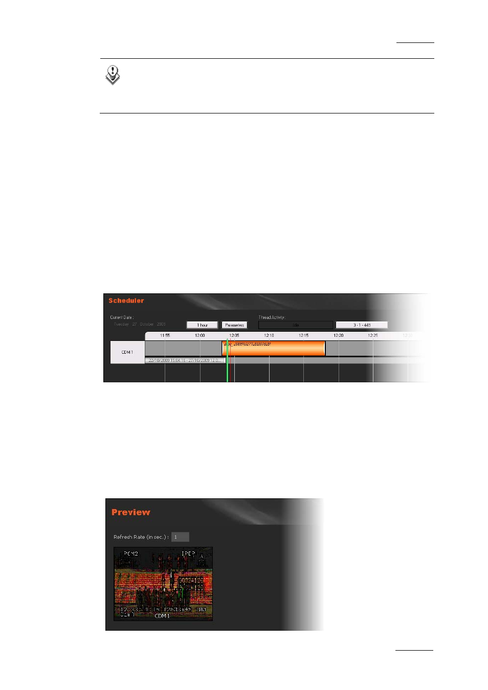 3 deleting a group of encoders, 5 scheduler, 6 preview | Deleting a group of encoders, Scheduler, Preview, Eleting a, Roup of, Ncoders | EVS XEDIO Manager Version 3.1 - January 2011 User Manual User Manual | Page 26 / 134