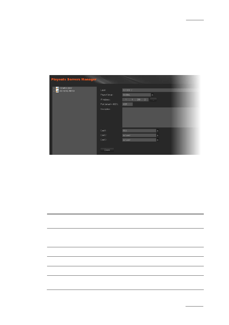 2 servers manager, 1 introduction, 2 creating and configuring a playout server | Servers manager, Introduction, Creating and configuring a playout server, Ntroduction, Reating and, Onfiguring a, Layout | EVS XEDIO Manager Version 3.1 - January 2011 User Manual User Manual | Page 70 / 134