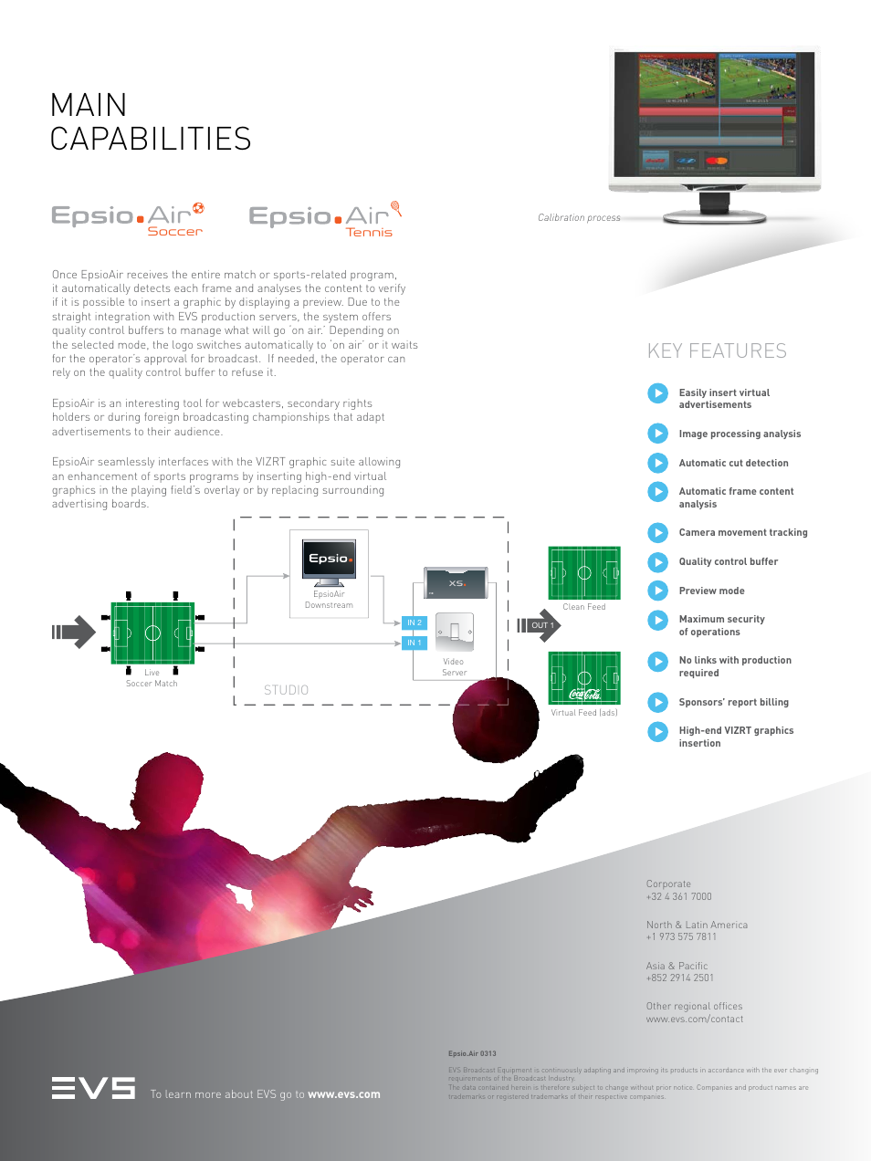 Main capabilities, Key features | EVS EpsioAir User Manual | Page 2 / 2
