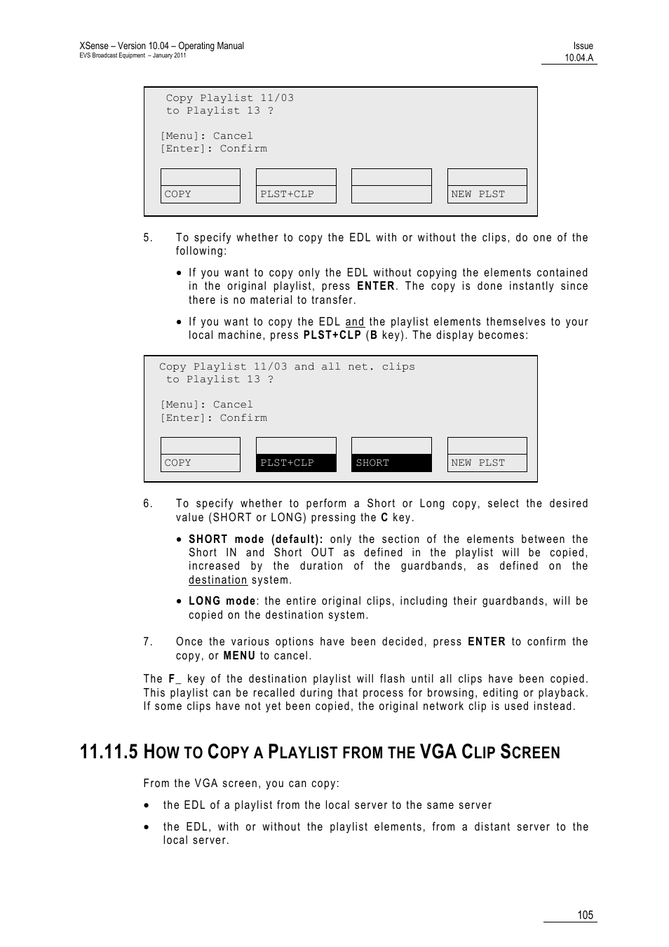 5 how to copy a playlist from the vga clip screen, Ow to, Opy a | Laylist from the, Creen | EVS XSense Version 10.04 - January 2011 Operating Manual User Manual | Page 114 / 164