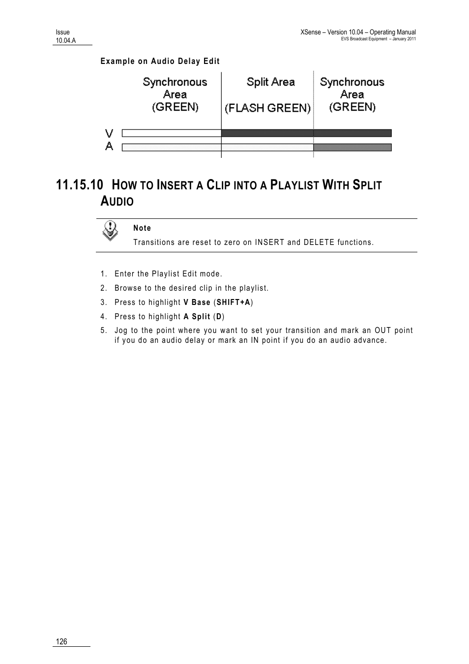 Example on audio delay edit, 10 h | EVS XSense Version 10.04 - January 2011 Operating Manual User Manual | Page 135 / 164