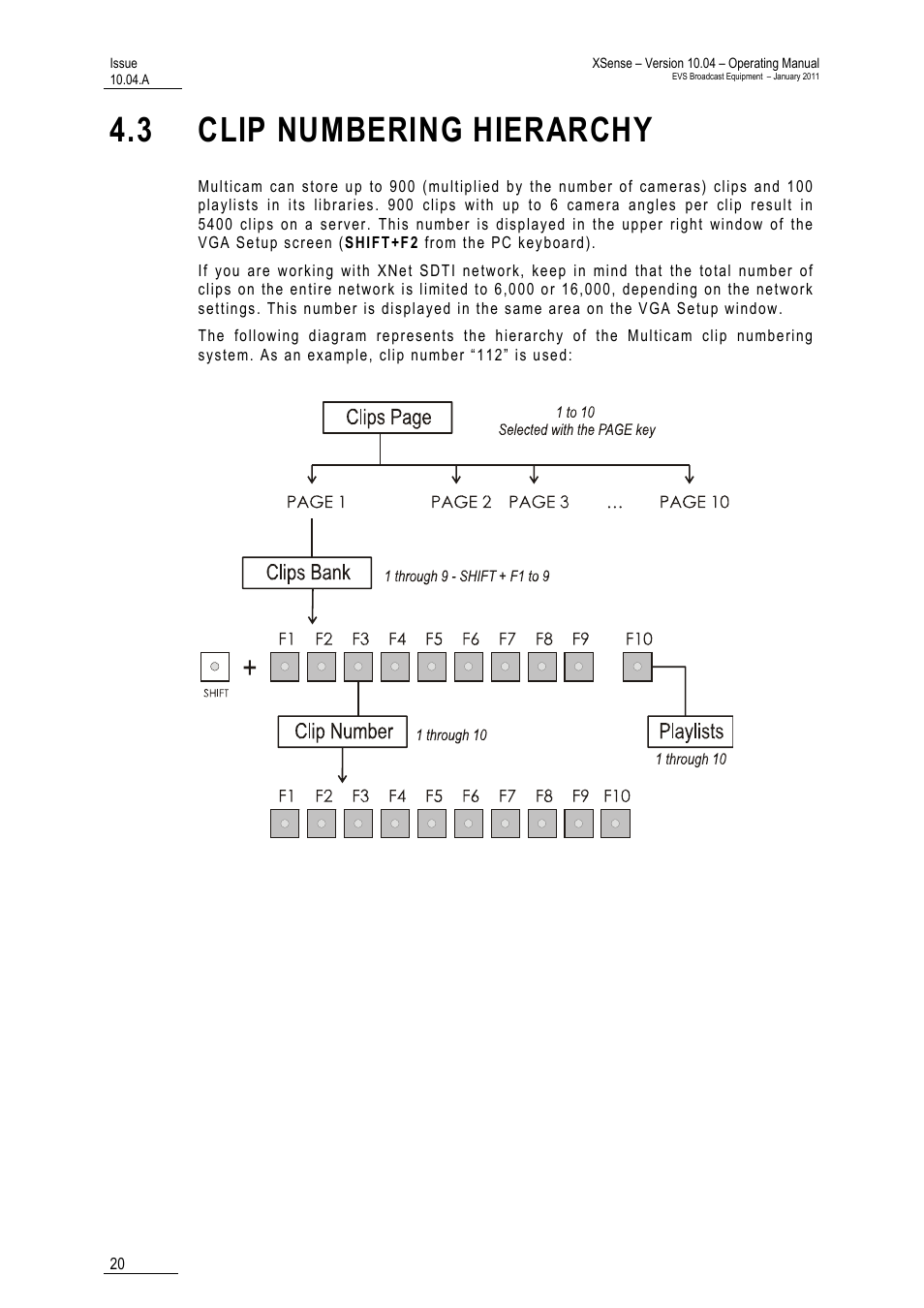 3 clip numbering hierarchy | EVS XSense Version 10.04 - January 2011 Operating Manual User Manual | Page 29 / 164