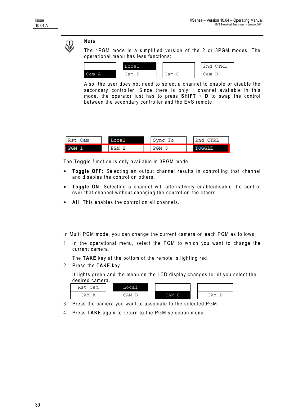 Toggle / all, How to assign a camera to a channel | EVS XSense Version 10.04 - January 2011 Operating Manual User Manual | Page 39 / 164