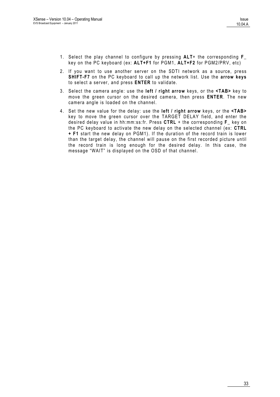 EVS XSense Version 10.04 - January 2011 Operating Manual User Manual | Page 42 / 164