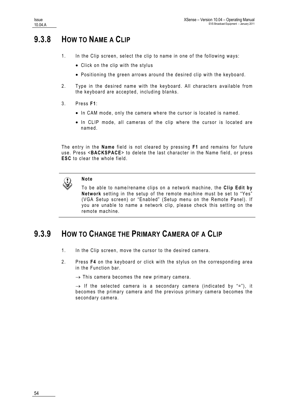 8 how to name a clip, 9 how to change the primary camera of a clip, 8 ‘how to name a clip | 9 ‘how to change the, Primary camera of a clip, Ow to, Ame a, Hange the, Rimary, Amera of a | EVS XSense Version 10.04 - January 2011 Operating Manual User Manual | Page 63 / 164