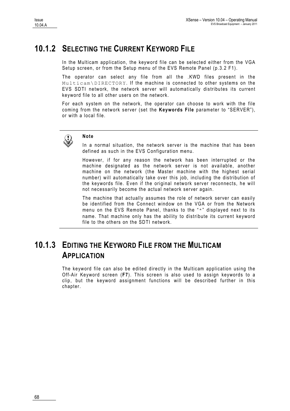 2 selecting the current keyword file, File | EVS XSense Version 10.04 - January 2011 Operating Manual User Manual | Page 77 / 164