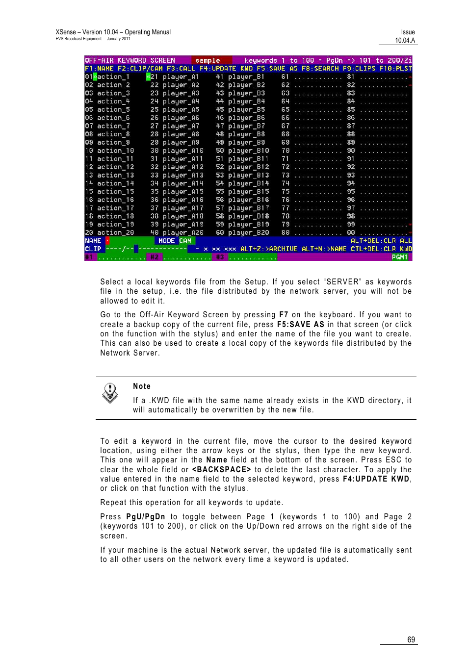 EVS XSense Version 10.04 - January 2011 Operating Manual User Manual | Page 78 / 164