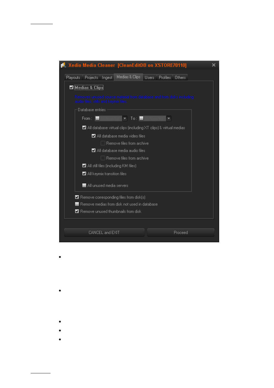 4 media & clips, Media & clips | EVS XEDIO Media Cleaner Version 3.1 - January 2011 User Manual User Manual | Page 11 / 16