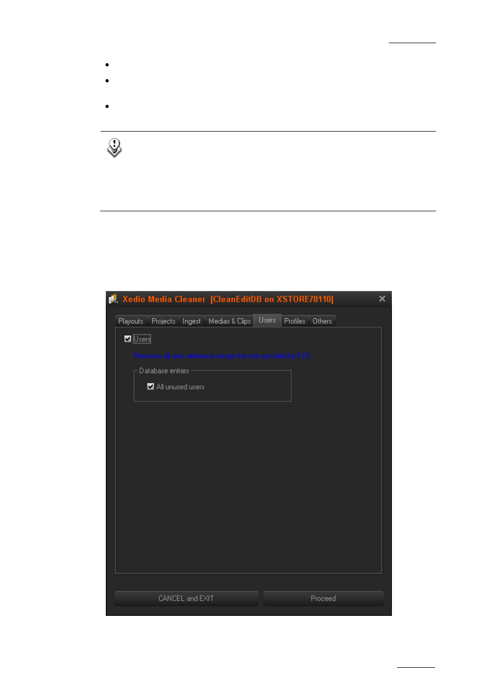 5 users, Users | EVS XEDIO Media Cleaner Version 3.1 - January 2011 User Manual User Manual | Page 12 / 16