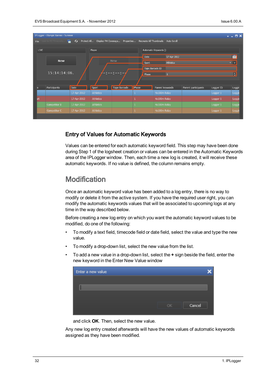 Modification | EVS IPDirector Version 6.0 - November 2012 Part 2 User's Manual User Manual | Page 42 / 92