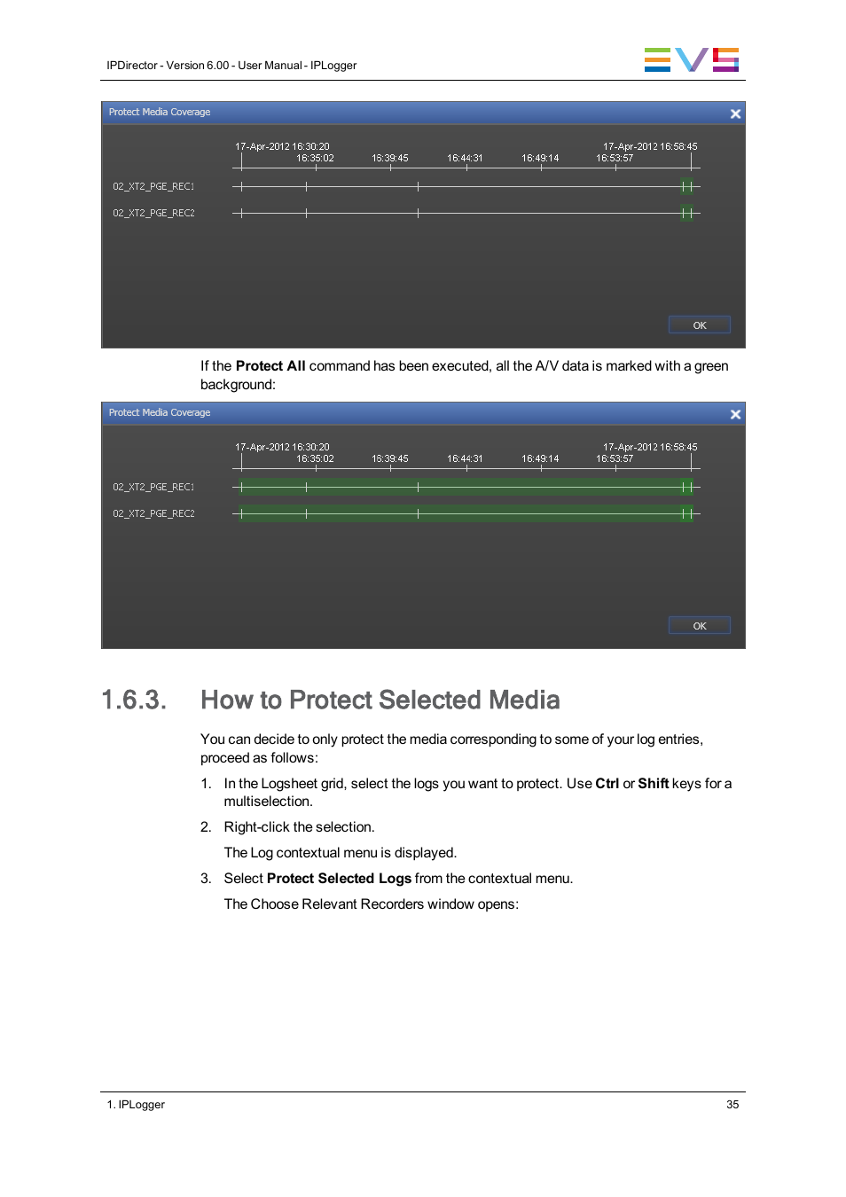 How to protect selected media | EVS IPDirector Version 6.0 - November 2012 Part 2 User's Manual User Manual | Page 45 / 92