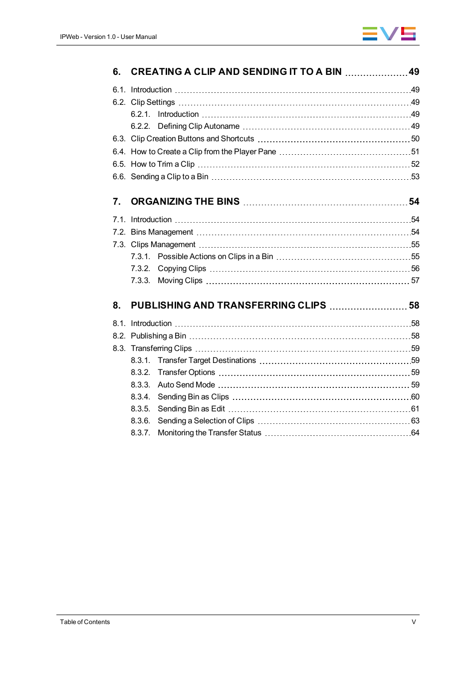 EVS IPWeb Version 1.0 - June 2013 User Manual User Manual | Page 7 / 76