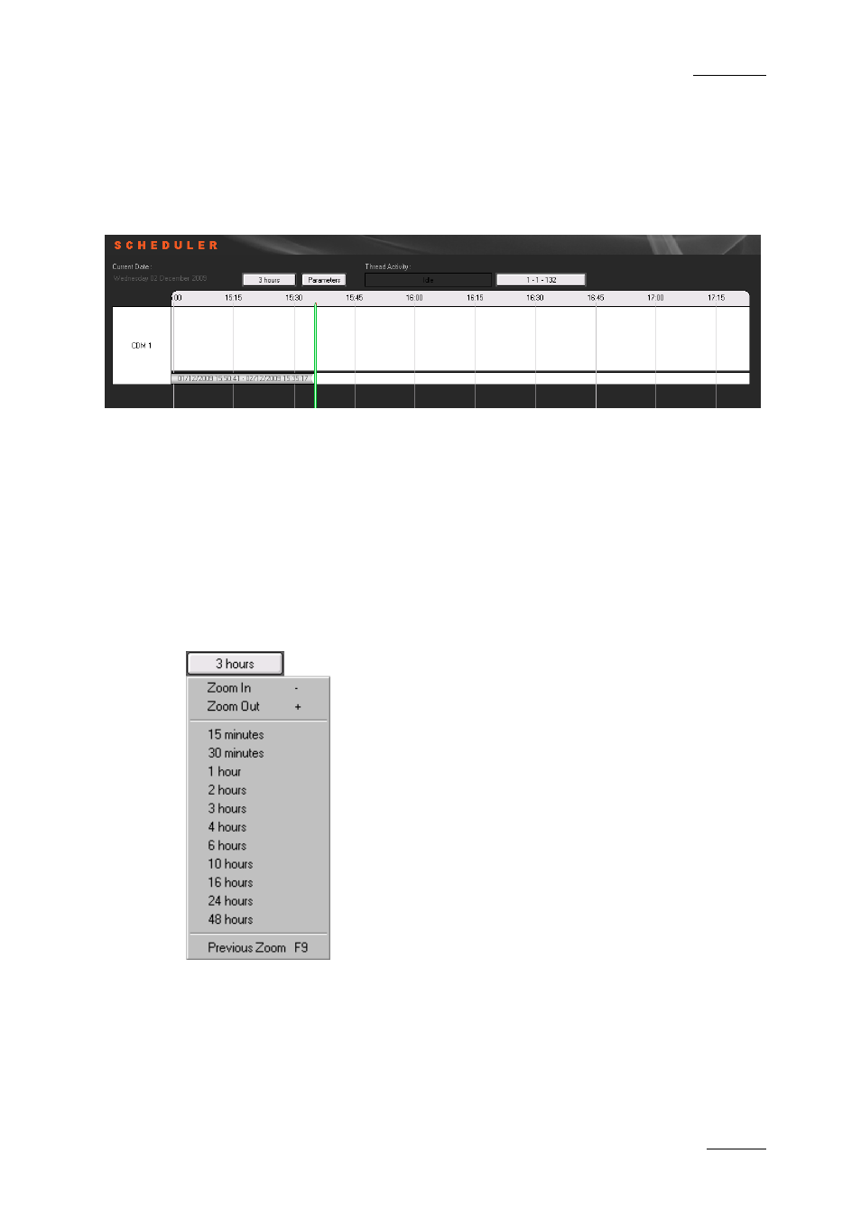 4 scheduler, 1 timeline view settings, Time span | Scheduler, Timeline view settings, Imeline, Ettings | EVS XEDIO Ingest Organizer Version 3.1 - January 2011 User Manual User Manual | Page 16 / 22