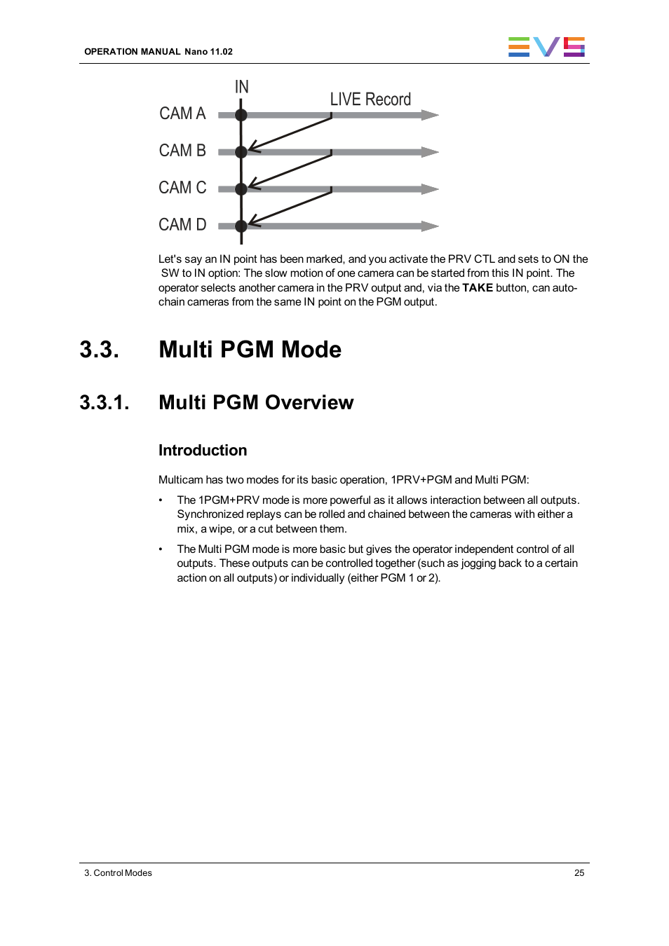 Multi pgm mode, Multi pgm overview | EVS XTnano Version 11.02 - July 2013 Operation Manual User Manual | Page 33 / 102